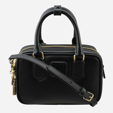Miu Miu Arcadia Leather Tote Bag Black 5BB123 ACR3 F0002 155431413