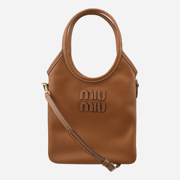Miu Miu Ivy Leather Mini Tote Bag Cognac stamp: 5BA281 2CRW F0046 148979610