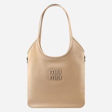 Miu Miu 6S Ivy Leather Tote Bag Sand Beige 5BG231 2CRW F0036 153254535