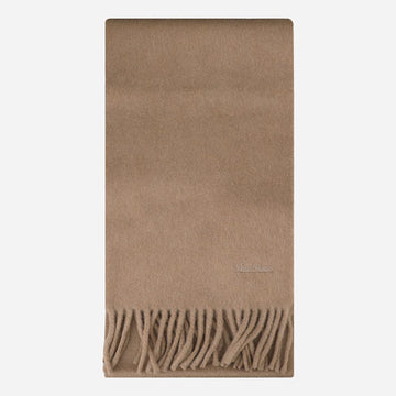 MAXMARA シルク刺繍ロゴウールマフラーキャメル 2524546052600 005 148500570