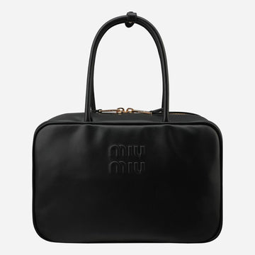 Miu Miu 5F Leather Top Handle Tote Bag Black 5BB117 2CRW F0002 139431768