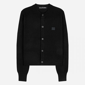 ACNE STUDIOS Crewneck Cardigan mit Logo in Schwarz A60280 900 141717151