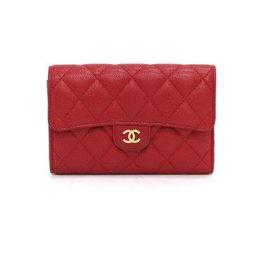 CHANEL Red Caviar Classic Flap Wallet AP0232 155737112