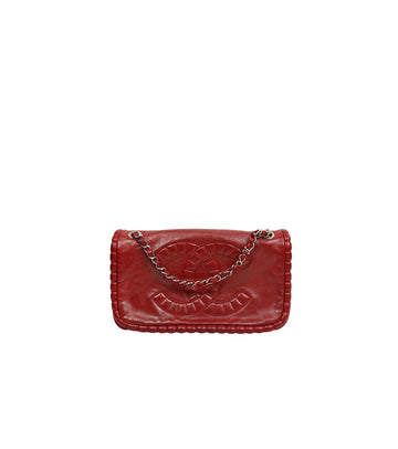 CHANEL レッド ビッグ CC フラップ チェーン ショルダーバッグ 57184 155739786
