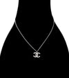 CHANEL CC Buchstaben Silber Halskette 53008 155740699 [P]