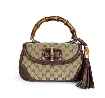 GUCCI 240242 GGジャガード バンブー トップハンドルバッグ 7TK08QC1 155636696