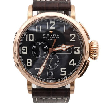 ZENITH パイロットタイプ20年間カレンダー48MM自動巻きレザーバンド男性用時計 155790443