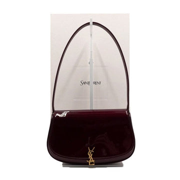 SAINT LAURENT GLOSS BURGUNDY Mini Halbmöwe Schultertasche 779642 155790503