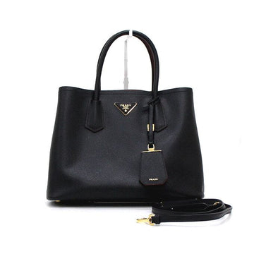 Prada Gold Logo Saffiano Double Medium Tote Bag and Shoulder Bag A63541 155790513