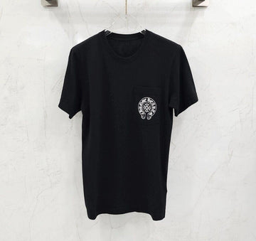 CHROME HEARTS ブラックホースシュープリンティングロゴ半袖Tシャツ 143959511
