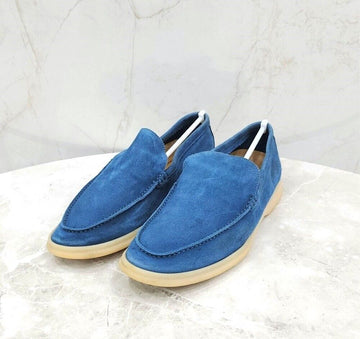 Loro Piana Blue Summerwalk Suede Loafers FAE8124 154072714