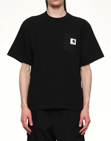 SACAI コットンジャージ半袖Tシャツ ブラック 2500995S 001 155859547