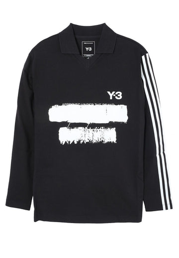 YOHJI YAMAMOTO Y3 GFX ロゴ ロングスリーブ Tシャツ ブラック JN4876 127324173
