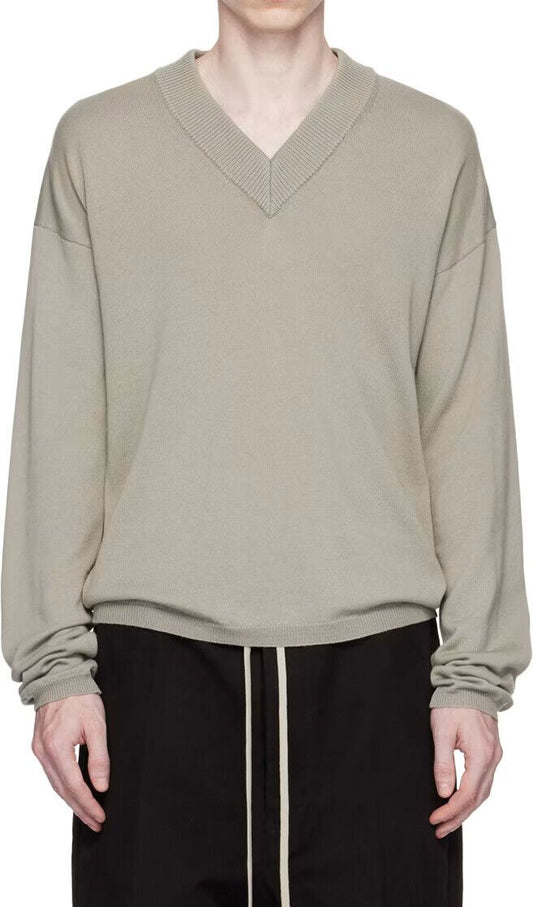 RICK OWENS Perlen Langarm V-Ausschnitt Wollpullover RU02C7607 M 08 65044678 [P]