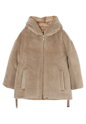 MAXMARA オリビアキューブ アルパカ＆ウール ダウンパーカー ベージュ 2529486105600 040 151142985
