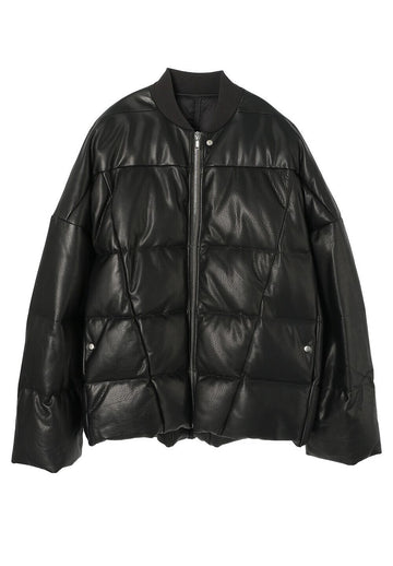 RICK OWENS Fliegerjacke aus Kalbsleder mit Gänsedaunen Schwarz RU02B2788 LCD3 09 37937682