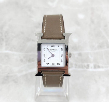 HERMES H Stunde Stahl Uhr Small 25MM 148382517