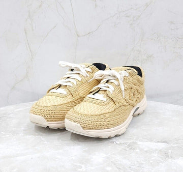 CHANEL ラフィア ニュークルーズ スニーカー 154131410
