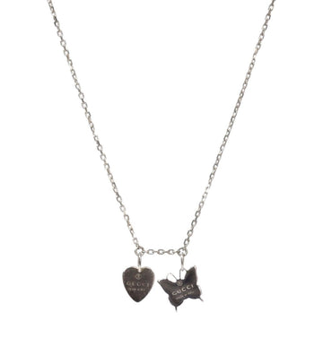 GUCCI ハートバタフライシルバーネックレス57999 155892063
