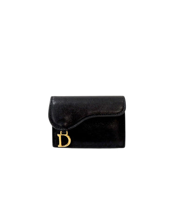 Dior Black Leather Saddle Card Holder 56508 155892096