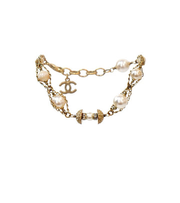 CHANEL Pearl CC Gold Bracelet 56302 155893708