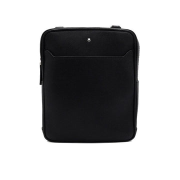 MONTBLANC ブラックレザーサトリアルジッパーメッセンジャー男性ショルダーバッグ兼クロスバッグ aa63661 155928324