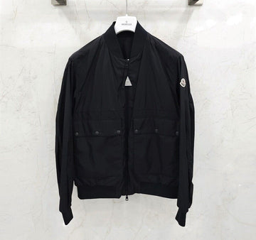 Moncler IWAO Pocket Three-Stripe Windbreaker Jacket Black 148503556