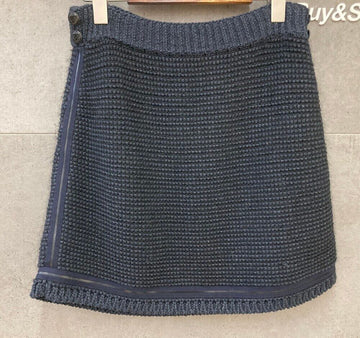 CHANEL ツイードニットスカート ネイビー P46805 H101311 155941810