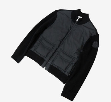 MONCLER Strickpufferjacke mit Reißverschluss M Black Patch 8731082095 155943484