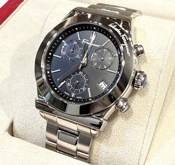 Salvatore Ferragamo Gancini Vega Watch Black Dial Chrono FH601G062724 155281261