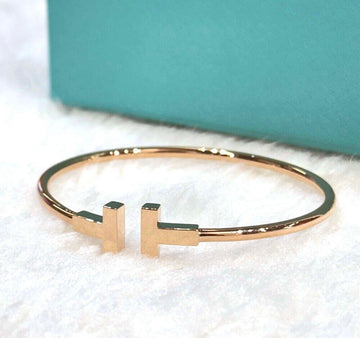 Tiffany & Co 18K Narrow T Wire Bracelet Rose Gold 33419678 155943958