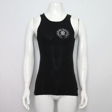 CHROME HEARTS ブラックコットンバック星条旗ロゴプリントノースリーブTシャツ aa63559 155946470