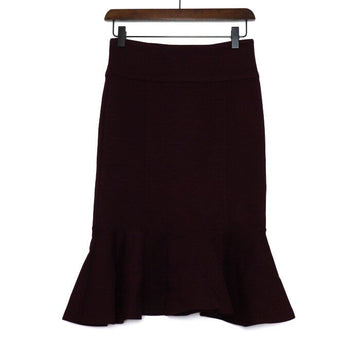 Balmain Burgundy Blend Zipper Mermaid Skirt 62357 155946777