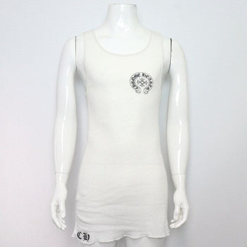 CHROME HEARTS ホワイト コットン ブラック ロゴ ノースリーブ Tシャツ 408009103 155946784