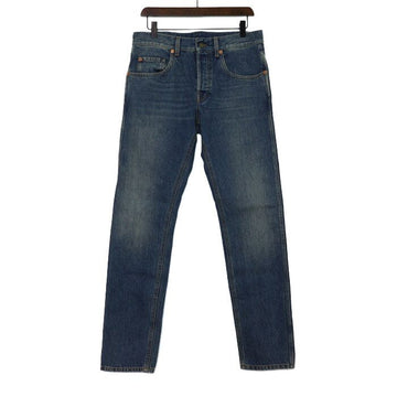 GUCCI ブルー レザー ラベル メンズ デニムパンツ aa63181 155947355