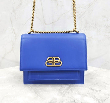 BALENCIAGA シャープサッチェルショルダーバッグ ブルー 154332926