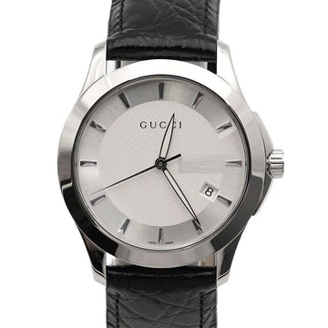 GUCCI 38MM クォーツ スチール レザー バンド メンズ ウォッチ 126401 155954642