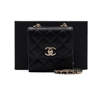 CHANEL トレンディCCラムスキンミニゴールドチェーンショルダーバッグ兼クロスバッグ A81633 155954666