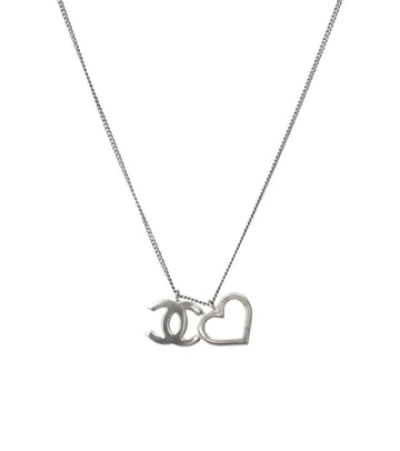 CHANEL ハート CC シルバー ネックレス 56042 155955456