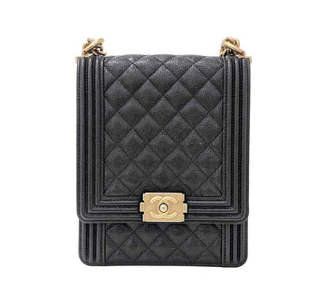 CHANEL Caviar Boy Satchel Crossbody Bag 6453131122 37759206