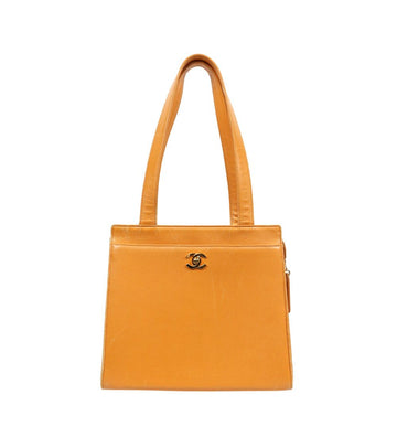 CHANEL CC Schultertasche aus Orange-Kaviar 53946 156003995