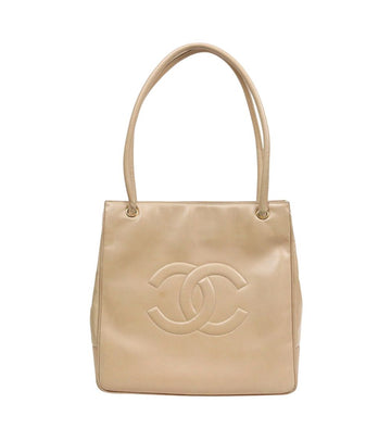CHANEL Beige Lambskin Big CC Shoulder Bag 54944 156004014