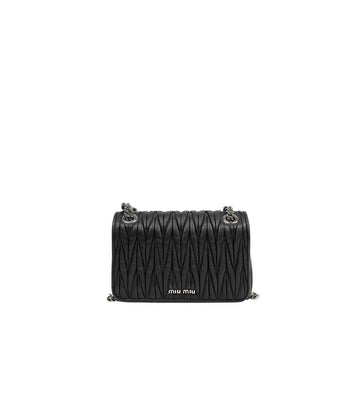 MIU MIU ブラックマテラッセチェーンショルダーバッグ 58496 156004021