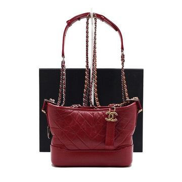 CHANEL Gabrielle Hobo Small Bag Red Chevron A91810 156010892