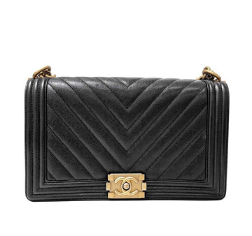CHANEL Caviar Chevron Boy Bag New Medium 7167349170 70603248