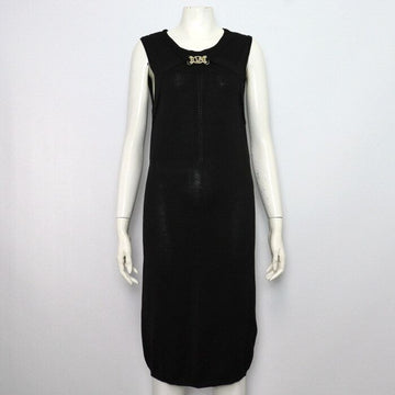 Versace Black Nylon Dress with Gold Accents 63536 156027041