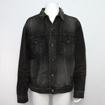 Balenciaga Oversized Vintage Washed Back Logo Men's Denim Jacket 493609 156046228