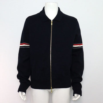 THOM BROWNE ネイビー アームバンド ポロ ニット ジャケット メンズ A63799 156046248