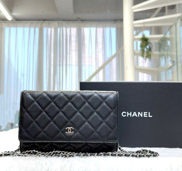 CHANEL Caviar WOC Mini Crossbody Bag Black Silver Tone AP0250 18 Series 156062357