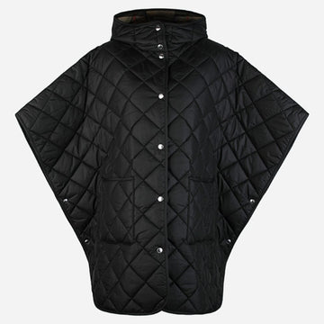 BURBERRY Paisley-Quilted Hoodie-Poncho-Cape Schwarz 81161121 156074415